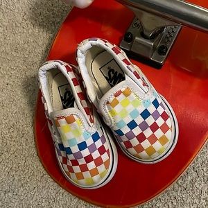Toddler Rainbow Checkered Vans toddler size 4 Baby